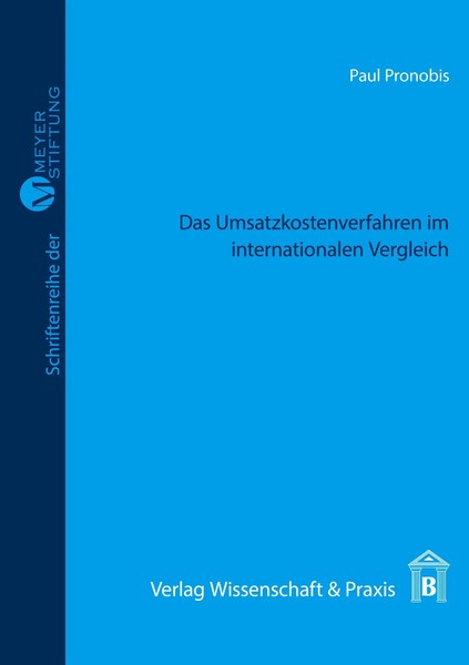 Das Umsatzkostenverfahren Im Internationalen Vergleich. Paul Pronobis Buch 2007-image
