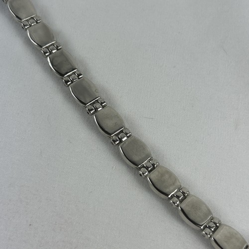 Dunkelgrau ovaler Stein silberfarben Armband aufklappbare Abschnitte 7,5 Zoll - Bild 7 von 9