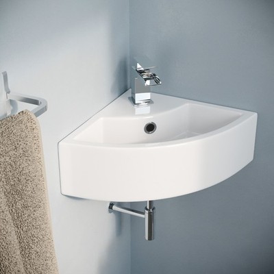 Viertelkreis Eckgarderobe Waschtisch & Wasserfall Mischbatterie Ablaufgarderobe