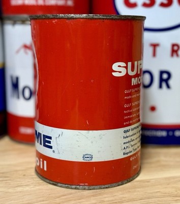 Vintage Gulf Supreme Motor Oil Can Quart Empty | eBay