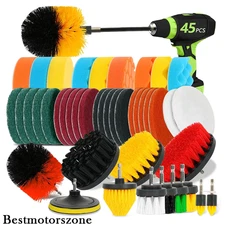 45x Drill Brush Set Power Scrubber Drill Attachments For Carpet Grout Car Clean