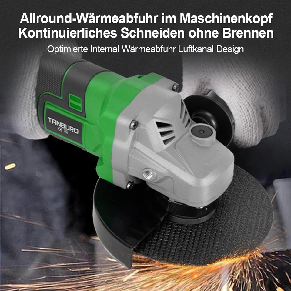 125mm 21V Für Makita Winkelschleifer Akku Trennschleifer Schleifmaschine Flex - Bild 2 von 4