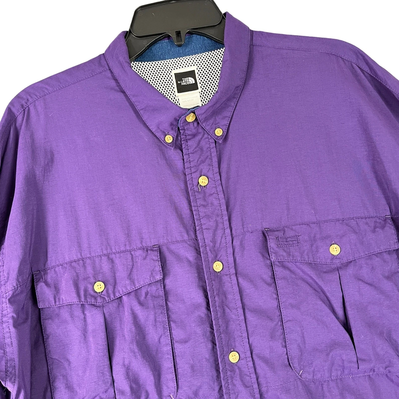 The North Face Vented Long Sleeve Button Up Shirt Purple XL Men Gorpcore Outdoor