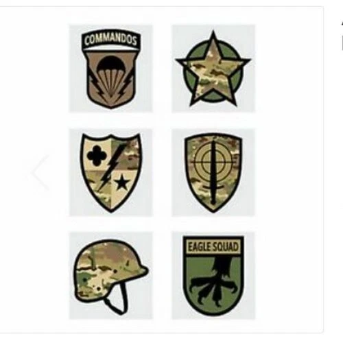Pack of 12 Army Temporary Tattoos | Camouflage & Military Designs | Easy Apply!