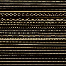 Gold Necklace Chains Bulk Jewelry Making Supplies Set Assorted Styles 18k 24pcs