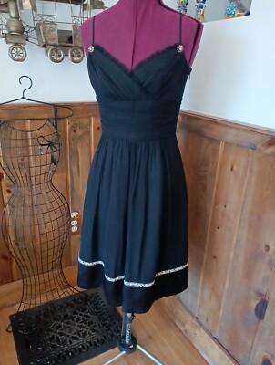 Laundry by Shelli Segal Black Silk Sleeveless Dress Women's Size 2 Cocktail  | eBay