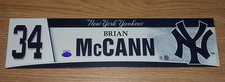 BRIAN MCCANN OPENING DAY YANKEE STADIUM NY GAME USED LOCKER-ROOM NAME-PLATE TAG