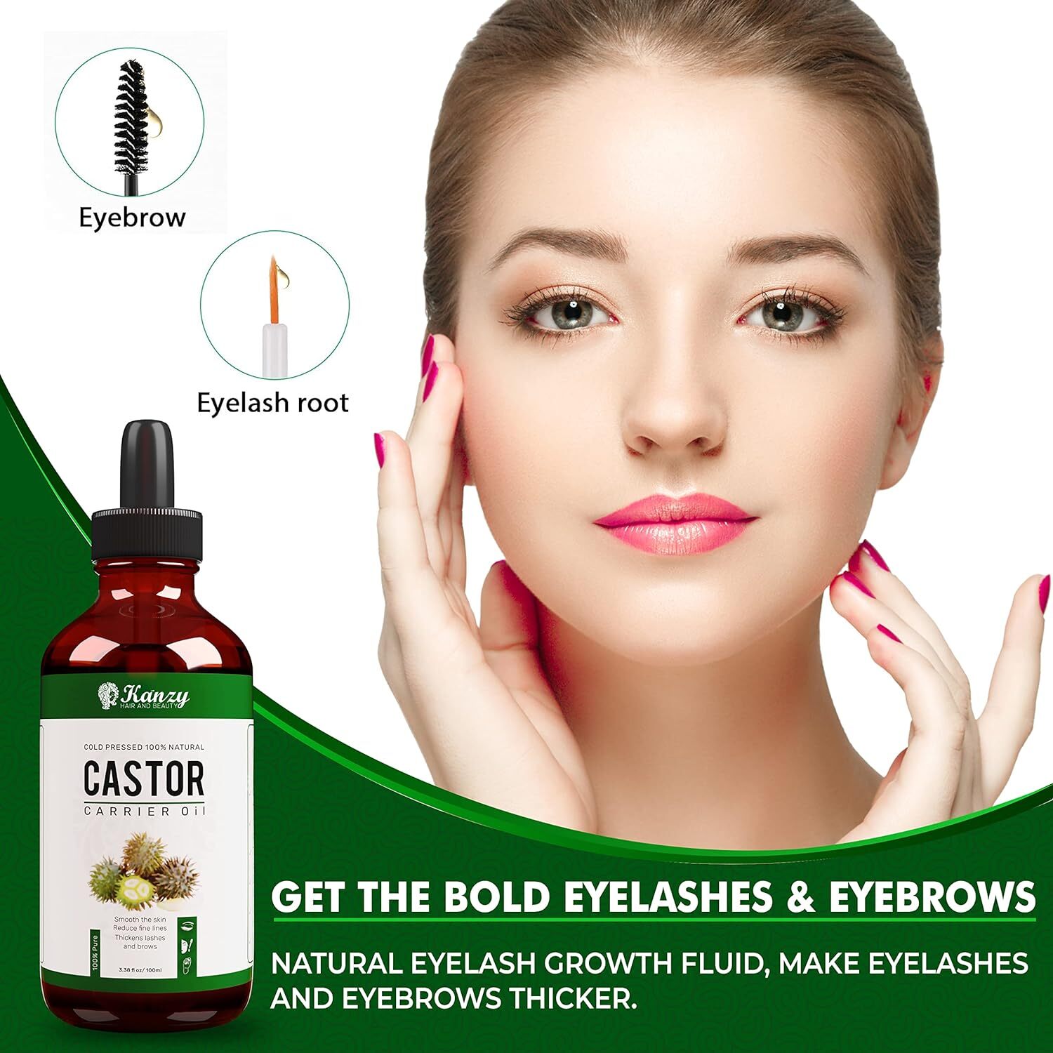 100 Pure Organic Castor Oil for Eyelashes Eyebrows Hair Growth Cold