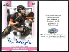 NATHAN CMEYLA 1/1 AUTO 2019 LEAF PERFECT GAME BLANK BACK PINK AUTO FLORIDA STATE