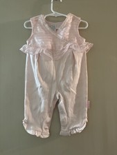 Baby Girl's "Baby Grand" Vtg Romper Shoulder Buttons Snap Bottoms Size 6/9 Month