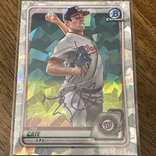 Tim Cate Auto 2020 Bowman Chrome Prospects Atomic Refractors #BCP83 Nationals