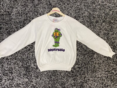 Vintage TMNT Donatello Cross Stitch Sweater Youth L 14 Rare Retro