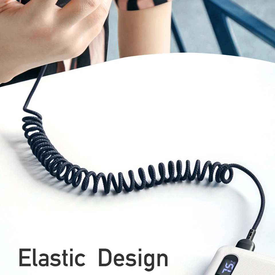 MCDODO Retractable USB Type-C LED Fast Charger Nylon Data Charging Cable Cord - Image 4 of 4