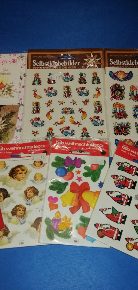 Weihnachten Sticker Aufkleber Bögen Hans Postler Brauns Heitmann Engel Sterne - Bild 3 von 4