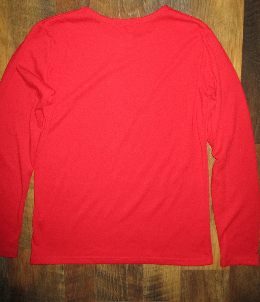 Top Total Niña Manga Larga Rojo "BAD HAIR DAY" Perro Con Sombrero de Papá Noel Niñas M 10-12 Foto 3 de 4