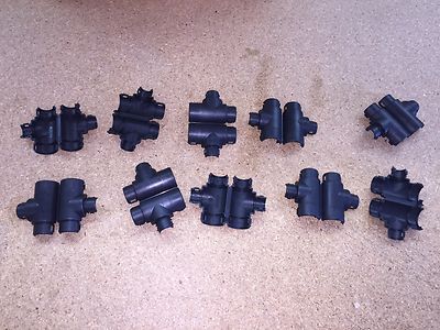 (25 PIECE LOT) TPS201216, HARNESSFLEX, HINGED T-PIECE 20-12-16 BLACK NYLON