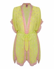 Agent Provocateur ISMAY Gown Size 14 (XL/5) NWT Lime & Pink Orig $675 Silk! [AX]