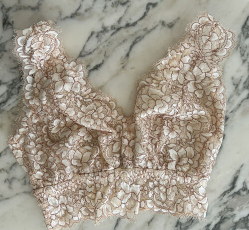 NWT Cosabella S Neutral Ivory Rose Pret-A-Porter Curvy Longline Bralette DD-F - Picture 1 of 8