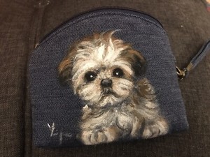 Shih Tzu Hand Painted Coin Purse  Super!