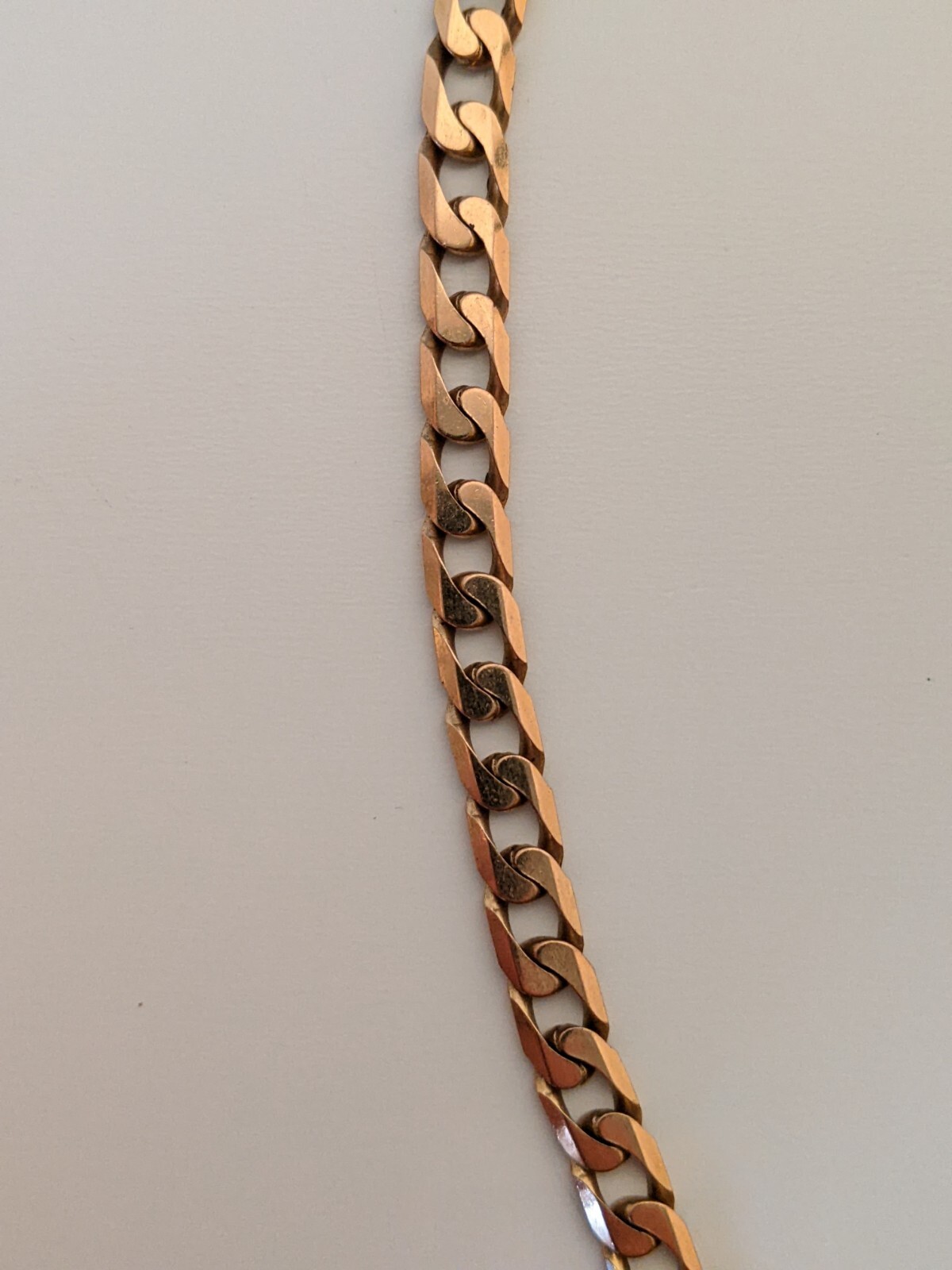 9ct Solid Gold Flat Curb Link Chain / Necklace - … - image 4