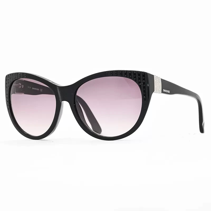 Пластиковые солнцезащитные очки Swarovski Eileen SW87 01F Черный кошачий глаз 58-16-135 SK87 31190₽
