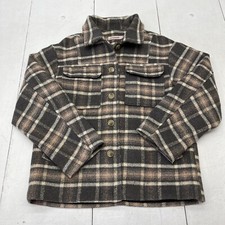 Lily Rosemary Brown Plaid Button Up Shackit Women’s Size Small