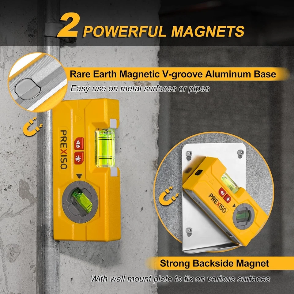 2-in-1 Line Laser Level - Mini Torpedo Level with Light, 3-3/4 inch Rotatable - Image 4 of 4