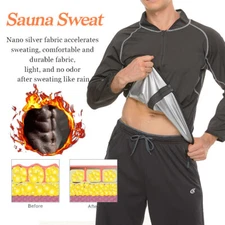 The Kewlioo Men Sauna Suit Heat Trapping Shirt Hot Sweat Body Shaper Heavy Duty