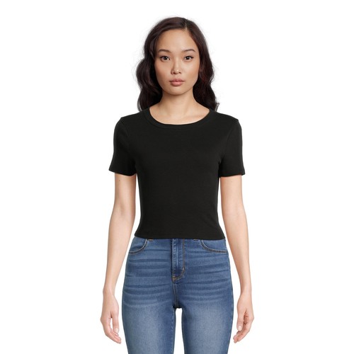 No Boundaries Tee Juniors Size XXL Black Cropped Crew Neck W5 eBay