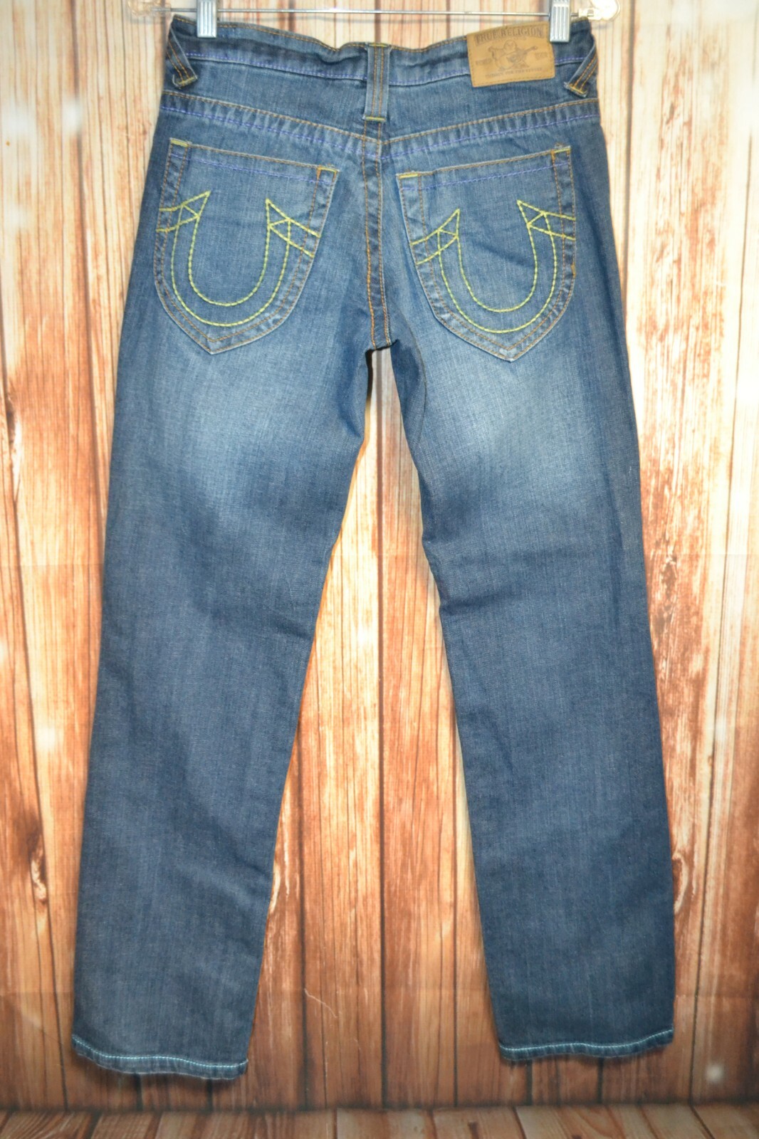 True Religion Women's Straight Thick Stitch No Pocket Flaps Blue Jeans Sz 28x31 thumbnail 6