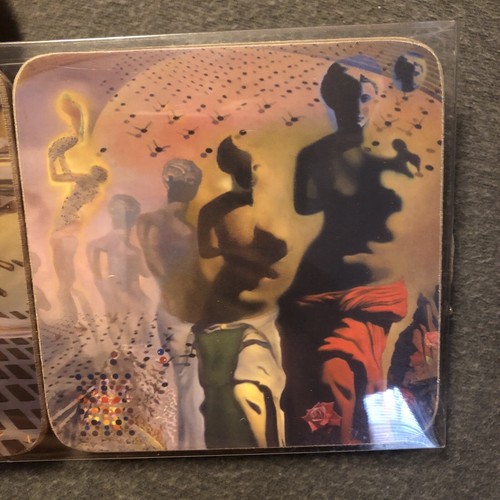 Salvador Dali Art Museum Coaster 6 Piece Set New Cork Backed - Picture 3 of 8