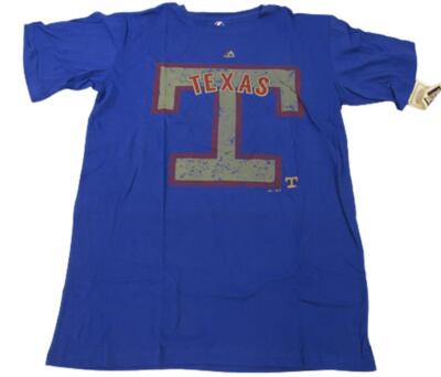 New Texas Rangers Baseball Mens Sizes L-5XL-Tall Majestic Distressed Shirt  - Main Image