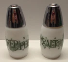 Vintage Westinghouse Gemco Salt & Pepper Shakers Green Butterflies