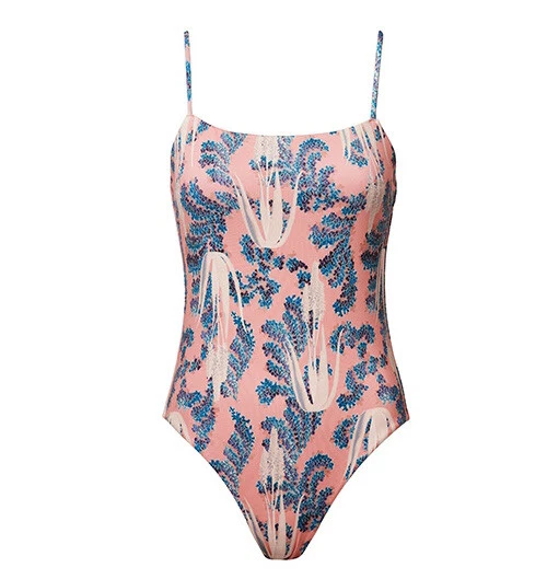 H M Conscious Pink Print Swimsuit UK 12