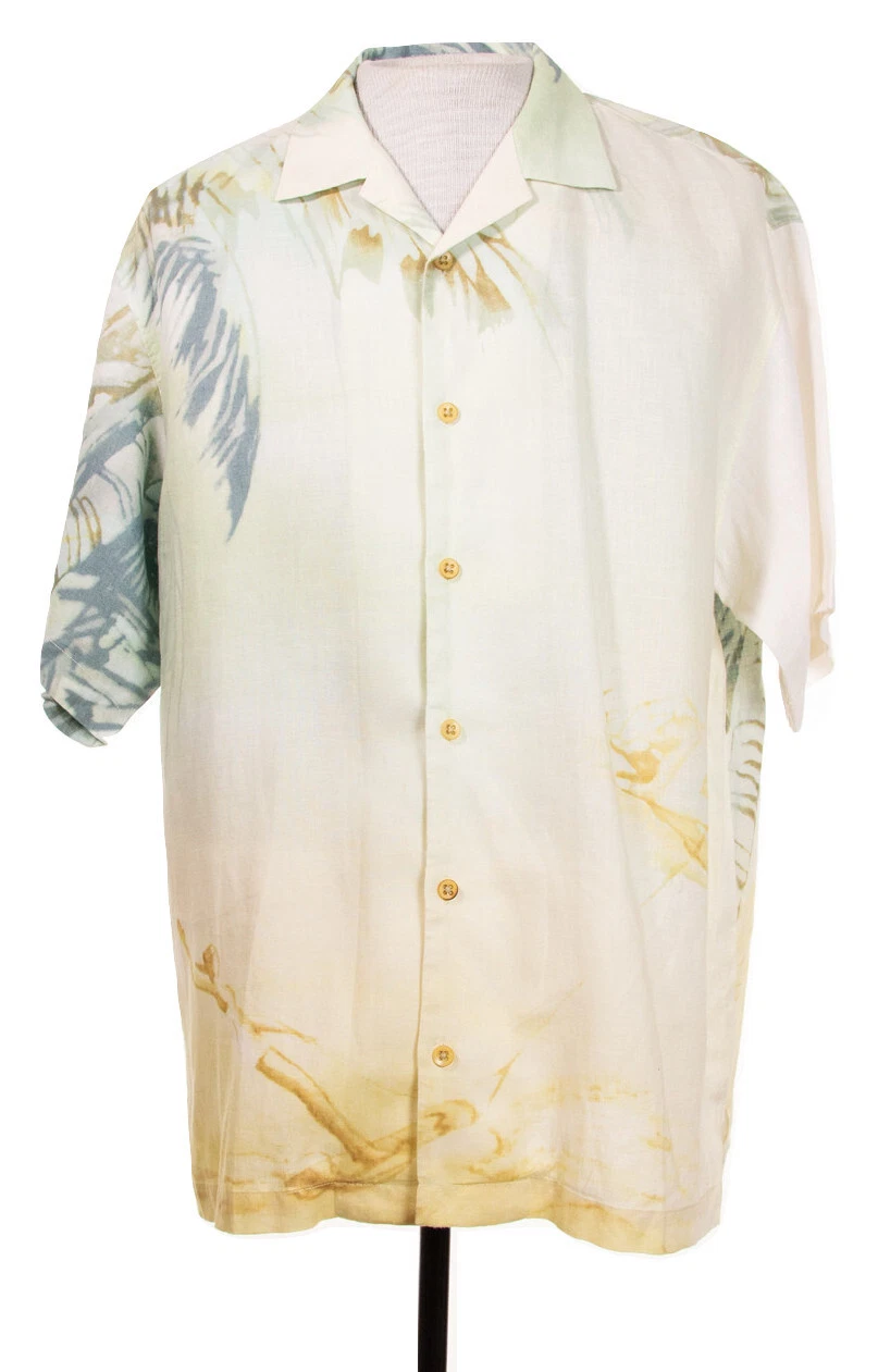 Tommy Bahama Paradise Mens M Floral Beach Camp Hawaiian 100% Linen Shirt