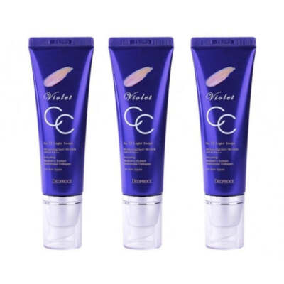 Deoproce Violet CC Cream No.13 Light Beige SPF50+ PA+++ 50g*3Pcs / FREE SHIP