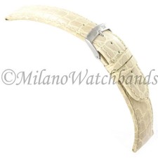 20mm Morellato Genuine Italian Leather Crocodile Grain Beige Watch Band 751