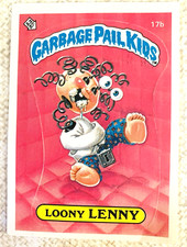 Loony Lenny 1985 Topps Garbage Pail Kids Sticker Card 17b Made in USA