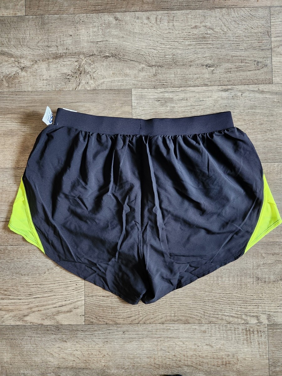 UNDER ARMOUR Womens XL Black Yellow Trim Workout Heat Gear