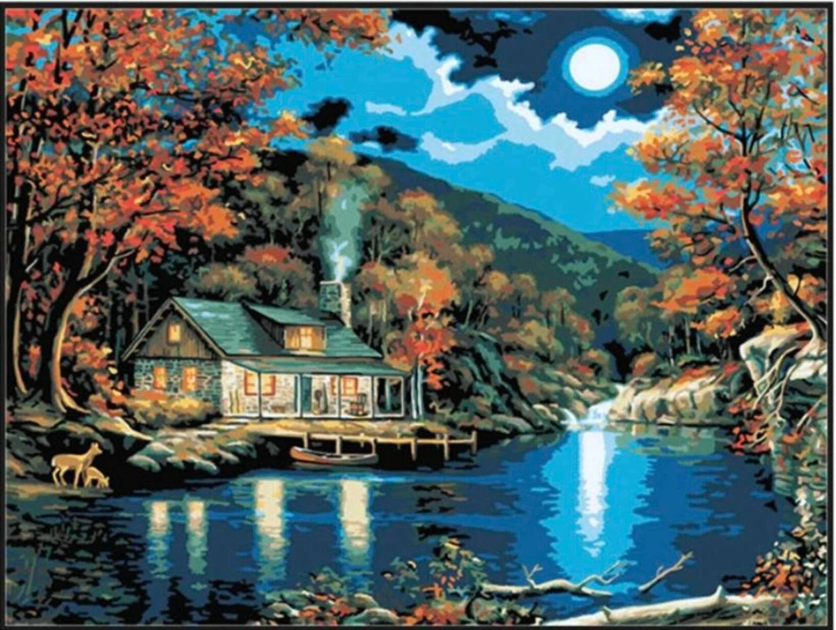 Cabin By Lake DIY Diamond Painting Full Drill 50 60 diamond dotz compare