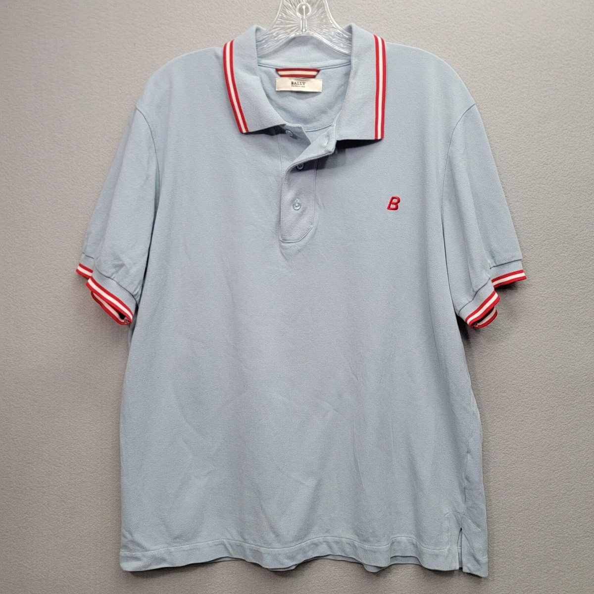 BALLY MEN S POLO STRIPE COLLAR SIZE 48