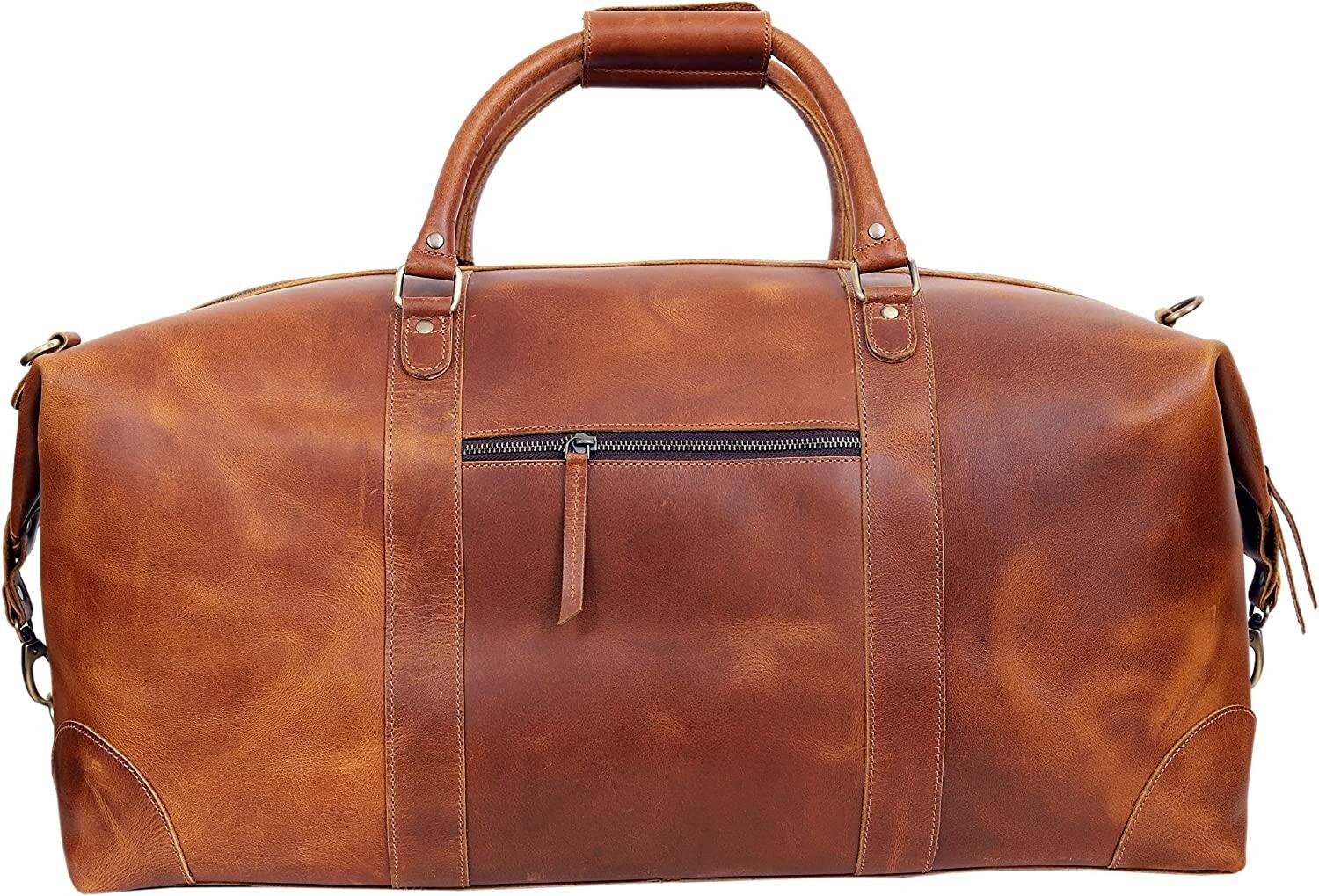 Sac Week-end Cuir Véritable Sac Voyage Cuir Véritable 55x27x28cm - Week-end Sport Affaires - Marron Sac De Voyage