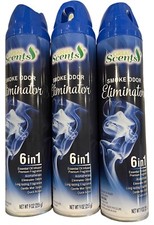 SMOKE ODOR Eliminator Spray Air Freshener GREAT SCENTS 9oz ( 3 pack ) blue