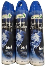 SMOKE ODOR Eliminator Spray Air Freshener GREAT SCENTS 9oz ( 3 pack ) blue