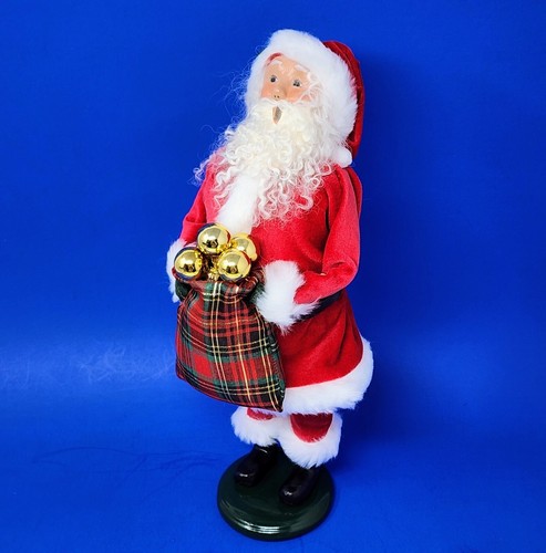 BYERS CHOICE Estatuilla de Papá Noel Bolso a Cuadros Adornos Dorados Decoración de Navidad 2013 - Imagen 7 de 24