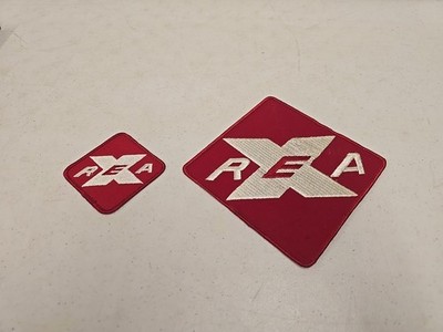 Vintage NOS Railway Express Agency REA-X Railroad Patch Pair - 6'' & 3''