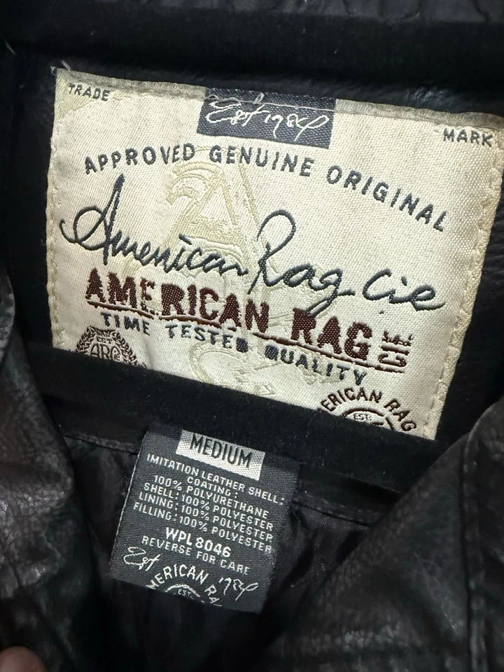 AMERICAN RAG CIE искусственной кожи мотоциклиста черный искусственно состаренный куртка мужской размер средний - Изображение 4 из 4