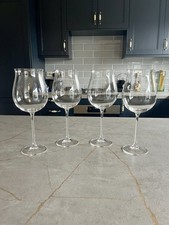 Set of 4 Tulip Shape Crystal Concave Bottom Red Wine Glasses Goblets 650ml