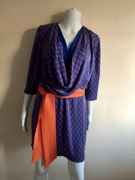 Women Diane Von Furstenberg Dress Orange Elastane