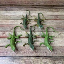 Lot Of 5 Vintage AAA Iguana Realistic Reptile Lizard Green Toy Plastic Rubber 8&rdquo;